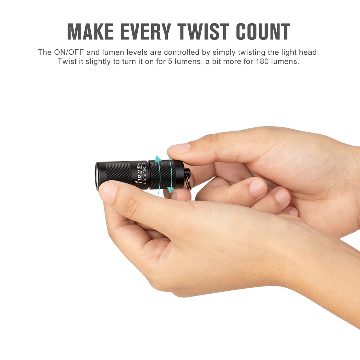 OLIGHT I1R 2 Pro EOS 180 Lumen USB-C Rechargeable Keychain Flashlight