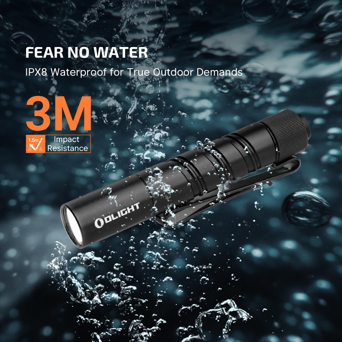 OLIGHT I3T 2 EOS Pocket EDC Flashlight – 200 Lumen, AAA Battery, IPX8, Two-Way Clip