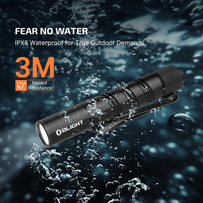 OLIGHT I3T 2 EOS Pocket EDC Flashlight – 200 Lumen, AAA Battery, IPX8, Two-Way Clip