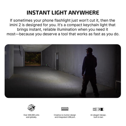 OLIGHT IMINI 2 EDC Rechargeable Keychain Flashlight – 50 Lumens, Dream Blue