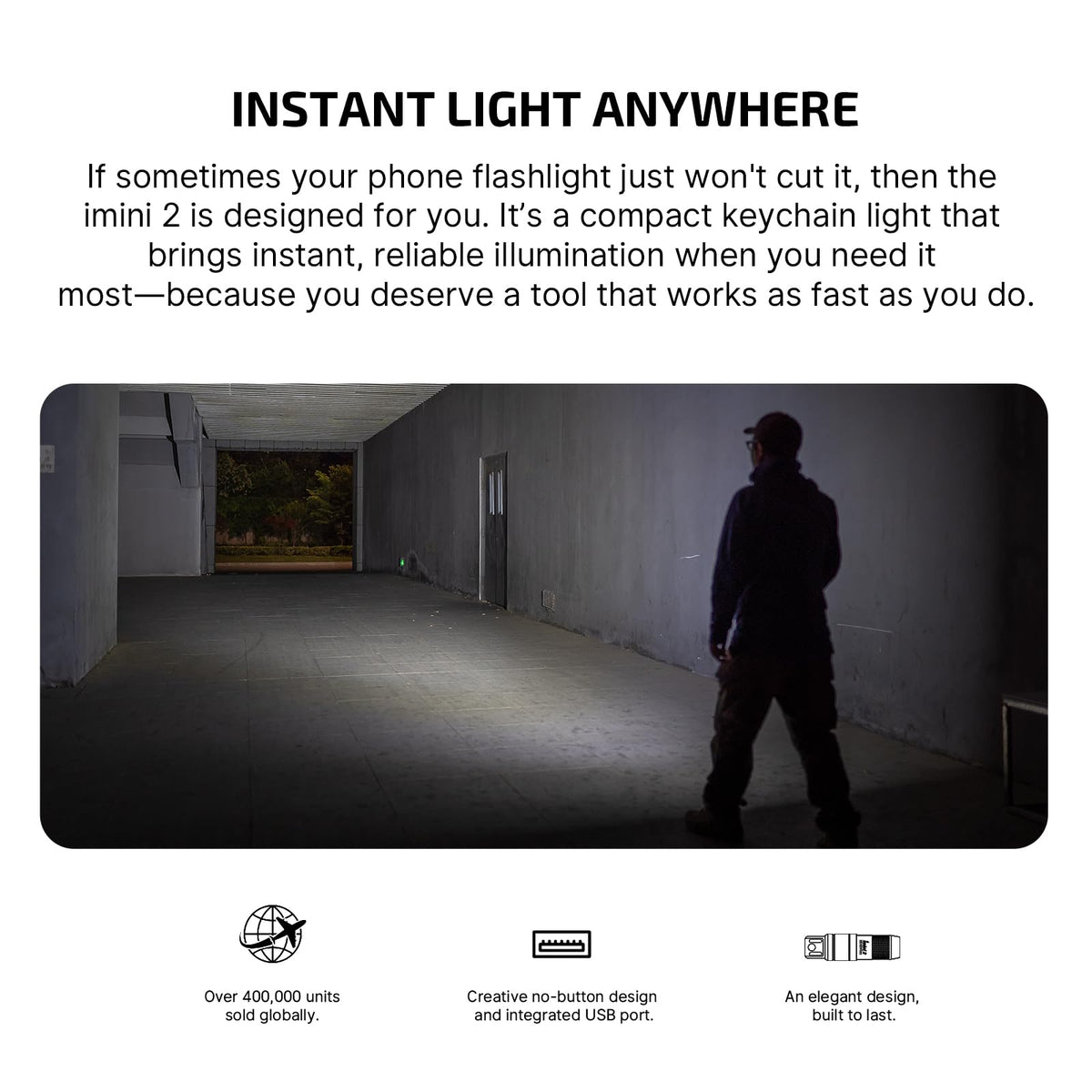 OLIGHT IMINI 2 EDC Rechargeable Keychain Flashlight – 50 Lumen, Ultra-Compact, Magnetic Base