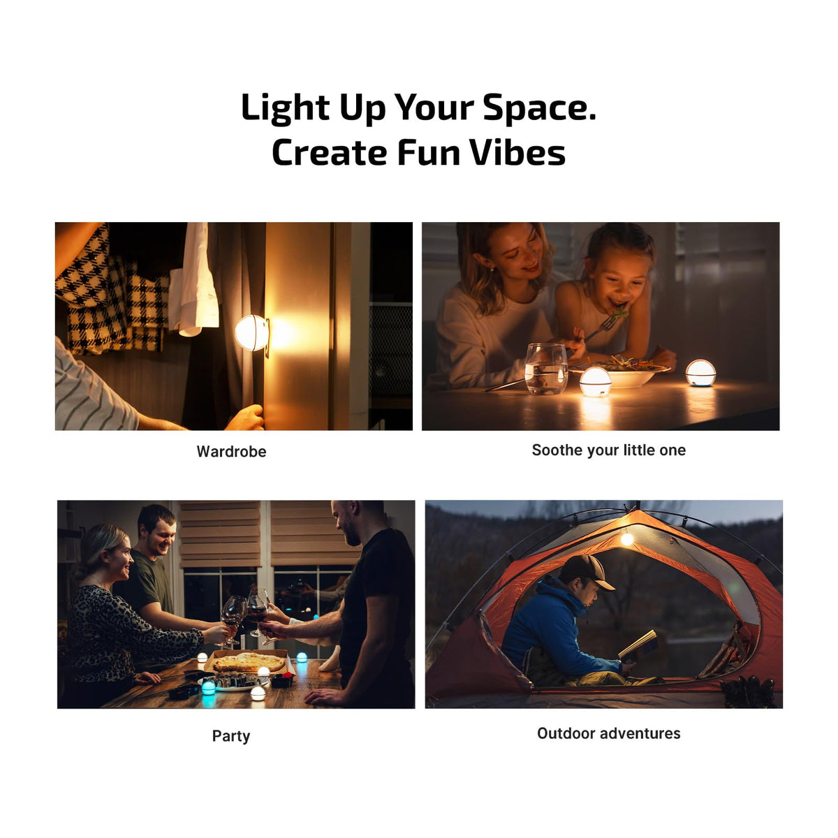 OLIGHT Sphere C Smart Night Light – USB-C Rechargeable RGB Bedside Lamp with App Control