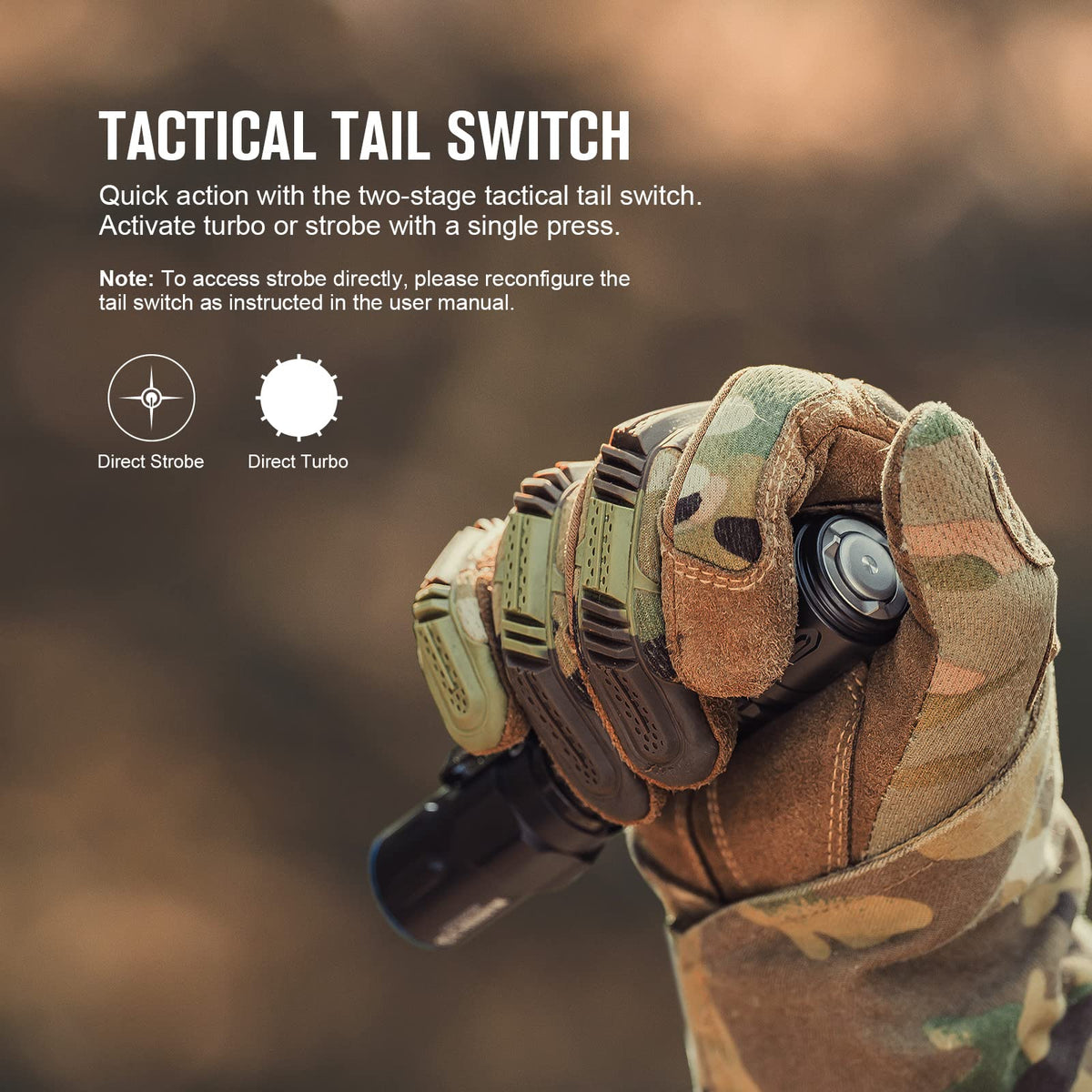 OLIGHT Warrior 3S 2300 Lumens Tactical Flashlight – Dual Switches, Proximity Sensor, Rechargeable Battery