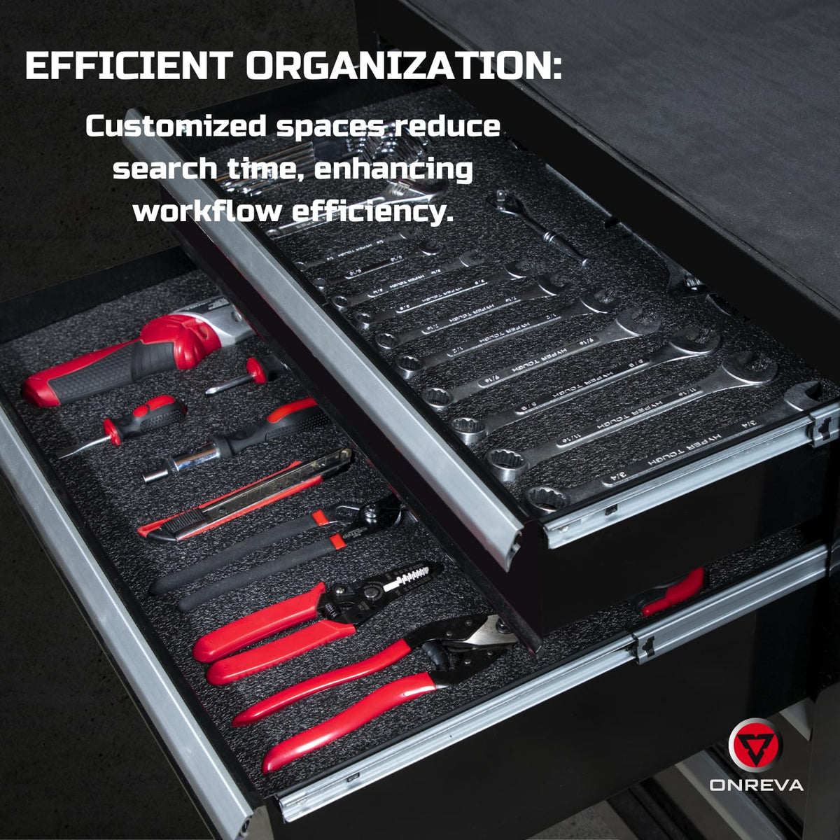 ONREVA Tool Box Foam 3-Pack – 16x12x2 in Case Inserts