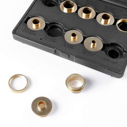 OSKOOL Router Bushing Set – Brass Template Guides for 5/16 to 1 inch, Porter-Cable Style Sub-base RA02