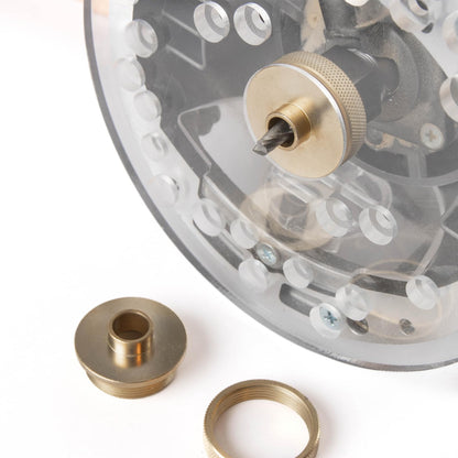 OSKOOL Router Bushing Set – Brass Template Guides for 5/16 to 1 inch, Porter-Cable Style Sub-base RA02