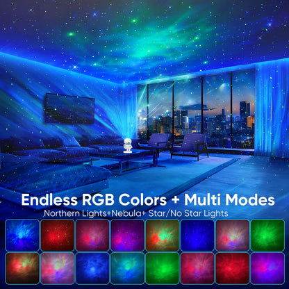 OUSAHZU Astronaut Galaxy Star Projector Light — Aurora Nebula Ceiling Projector with Remote, App & Timer