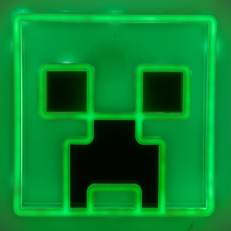 Paladone Creeper LED Wall Light – Official Minecraft Room Decor, USB Powered
