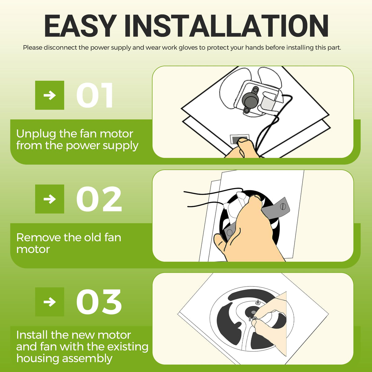 PANDEELS SM550 2-Pack: Universal Bathroom Fan Motor Replacement – 50 CFM, 120V