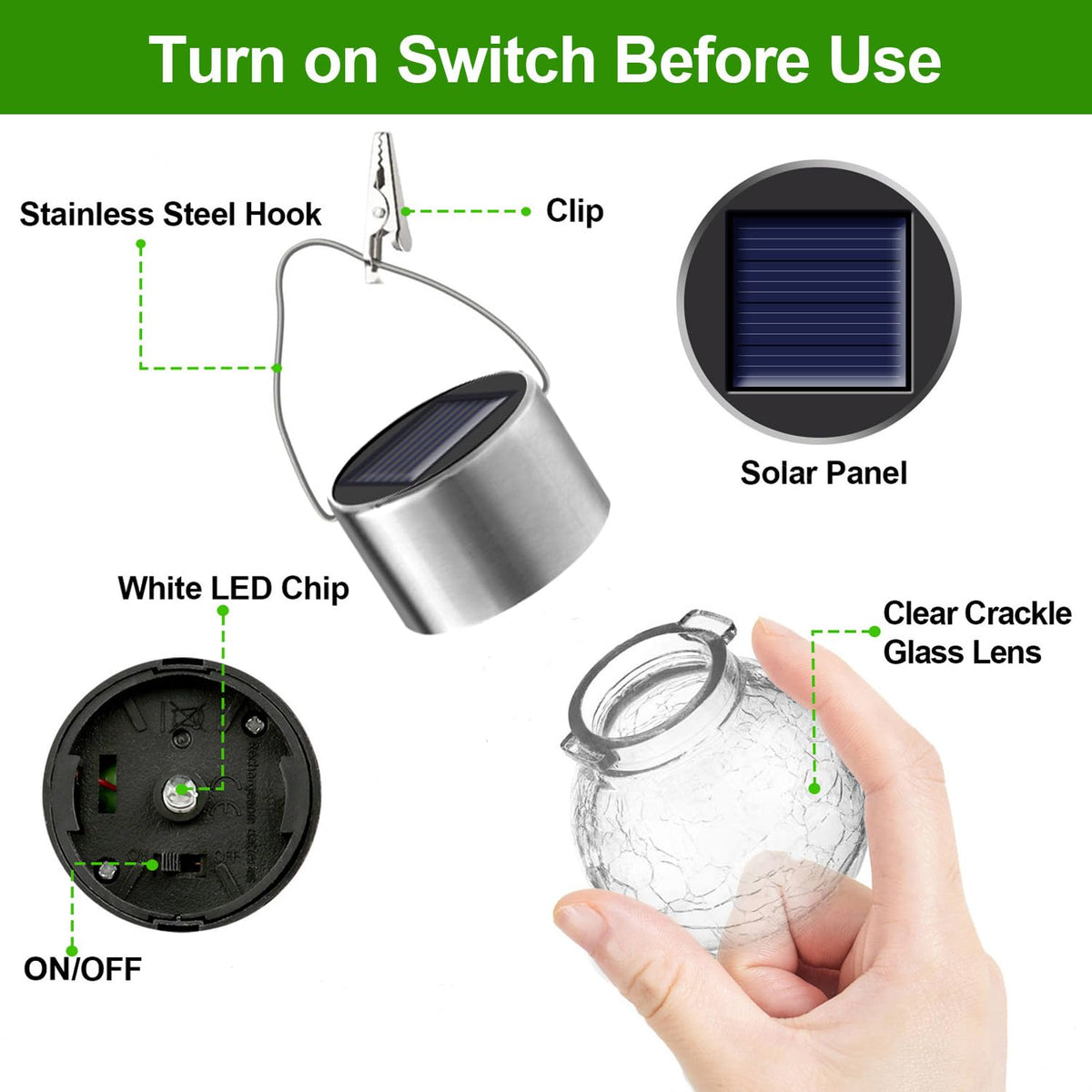 PARTPHONER Solar Hanging Globe Lights 8-Pack – Waterproof, Color-Changing