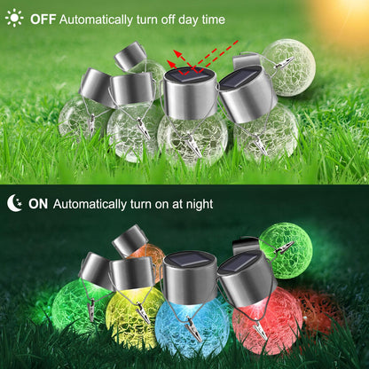 PARTPHONER Solar Hanging Globe Lights 8-Pack – Waterproof, Color-Changing