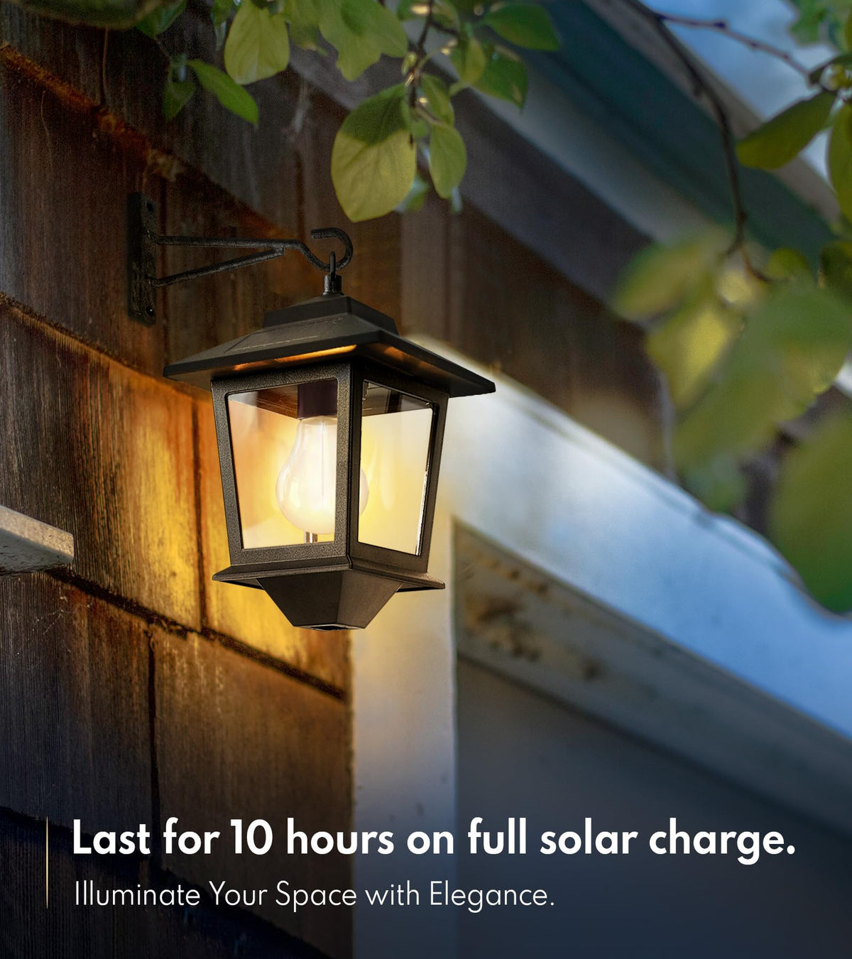 PASAMIC 2-Pack Solar Wall Lanterns - Replaceable Bulb, Dusk-to-Dawn Sensor, IP44 Outdoor Lanterns