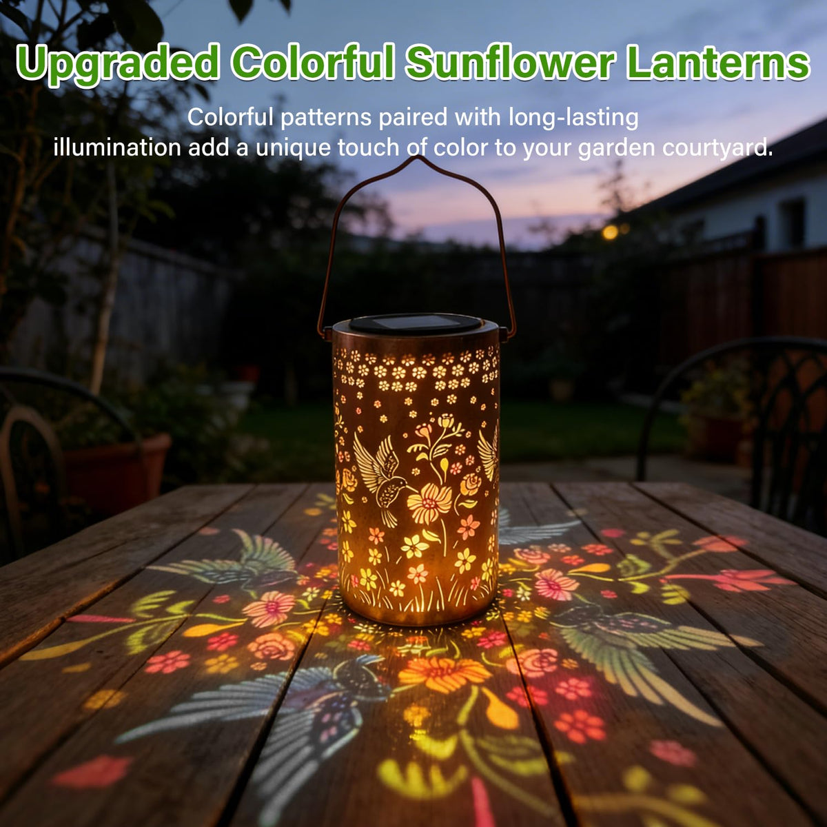 PASUTO Colorful Solar Lanterns – Hummingbird LED Garden Lights, IP65 Waterproof