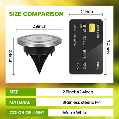 PATIOWIN Mini Solar Ground Lights – 16-Pack Warm White Pathway Lights, IP44