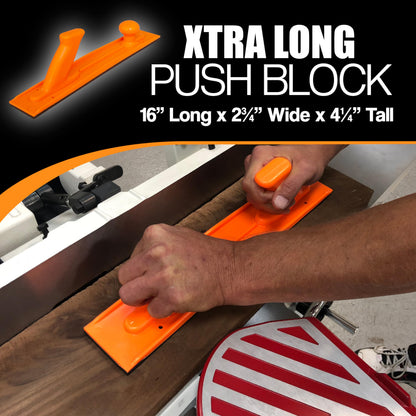 Peachtree Safety Push Block & Push Stick 5-Piece Set — High-Visibility Orange