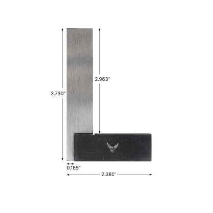 PEC Tools Machinist Square – Fixed 90° Right Angle, Hardened Steel, 3 x 2-1/2 in