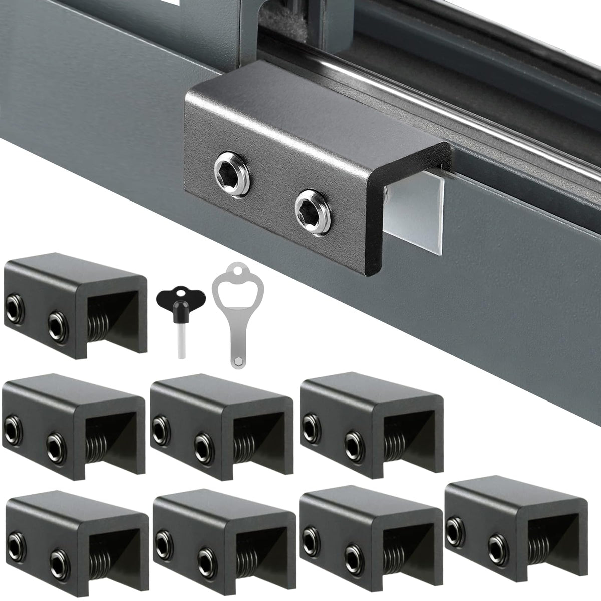 Penmama Sliding Window Locks (8 Sets) – Adjustable Aluminum Security Locks for Vertical & Horizontal Windows
