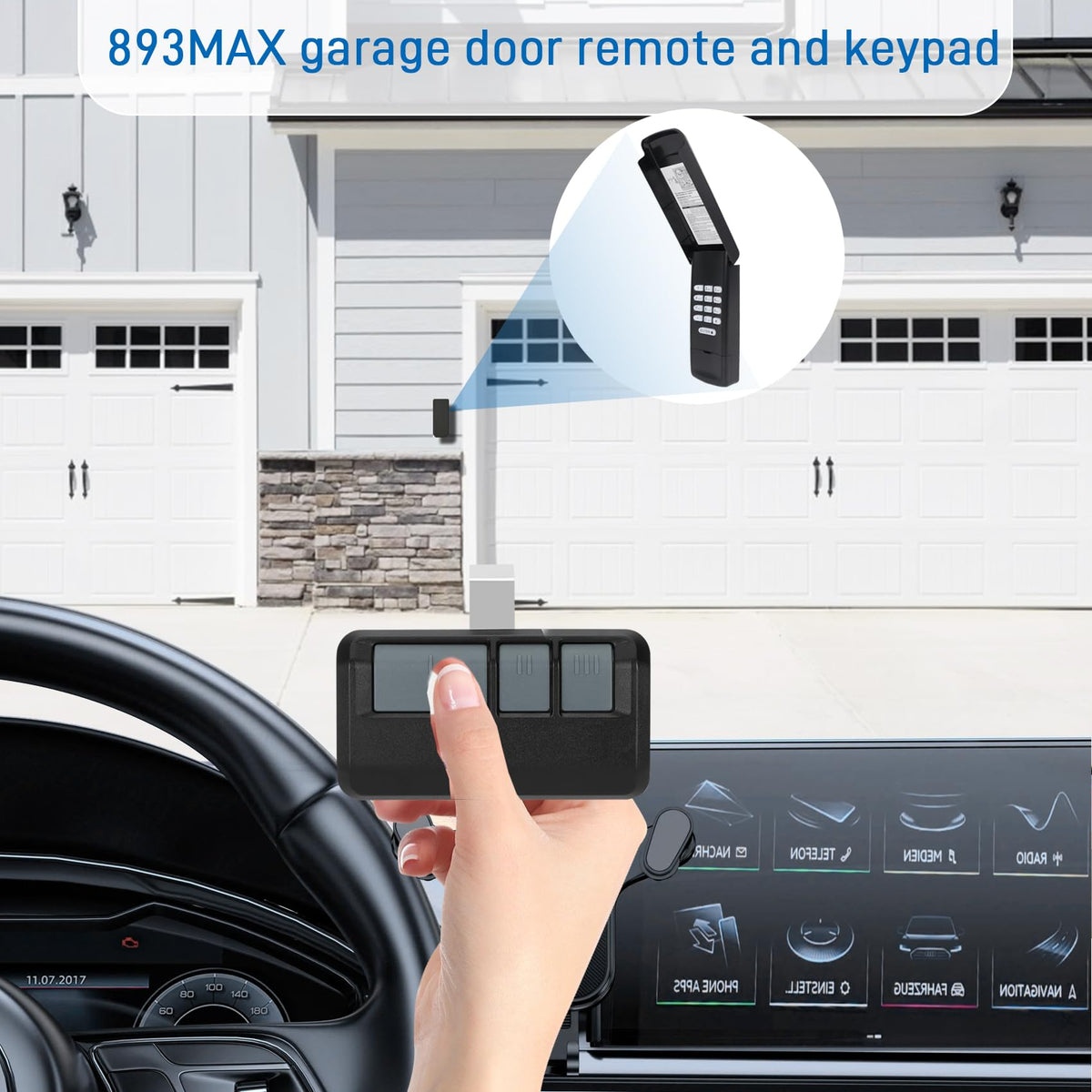 Pevxou Black Garage Door Keypad 877Max & 893Max – Universal Compatibility