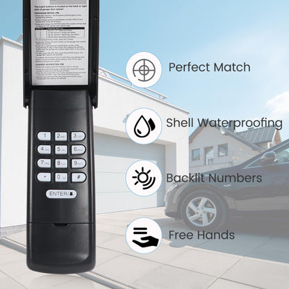 Pevxou Black Garage Door Keypad 877Max & 893Max – Universal Compatibility