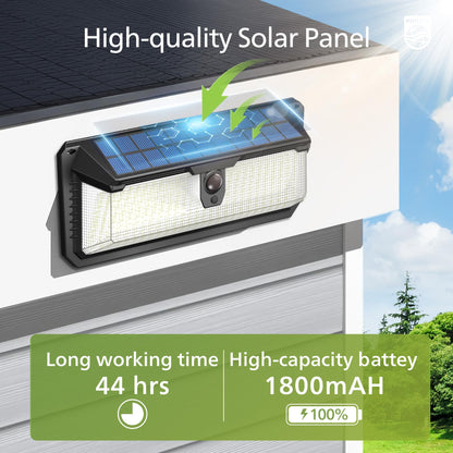 Philips Solar Lights Motion Sensor Outdoor – 800 Lumens, 3 Lighting Modes, Waterproof Wall Light