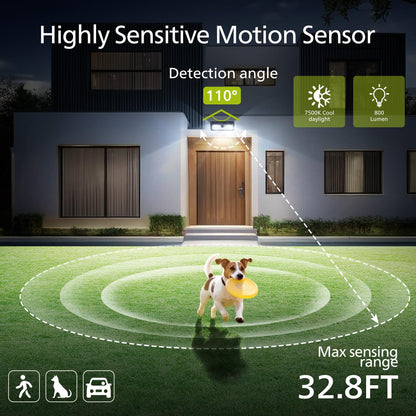 Philips Solar Lights Motion Sensor Outdoor – 800 Lumens, 3 Lighting Modes, Waterproof Wall Light