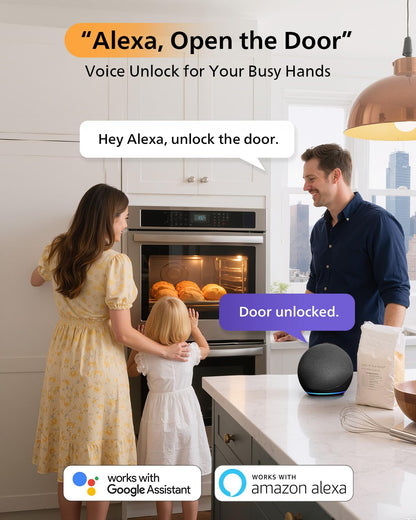 Philips Touchscreen WiFi Smart Lock with Handle Set – Fingerprint Entry, Voice Control & Remote Access | Matte Black