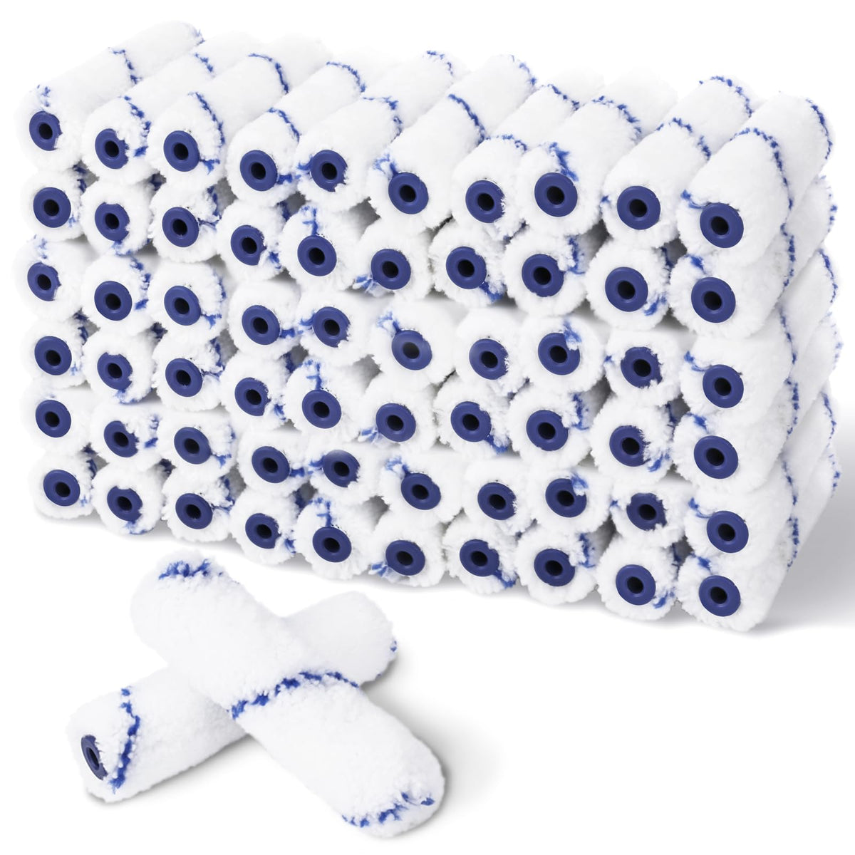 PinStone 60pcs 4-Inch Microfiber Roller Covers - 1/3-Inch Nap Mini Refills
