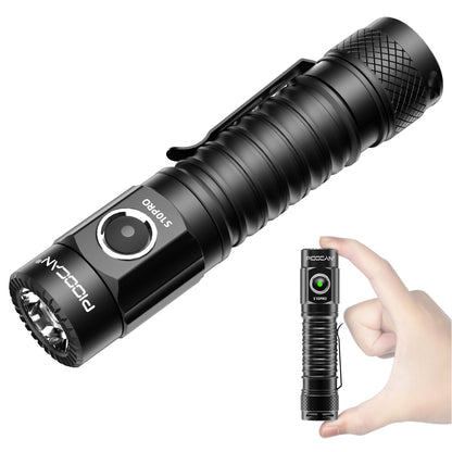 PIOOCAN S10Pro Rechargeable Flashlight – 2500 Lumens, USB-C, Magnetic Base, IPX8, 4 Modes