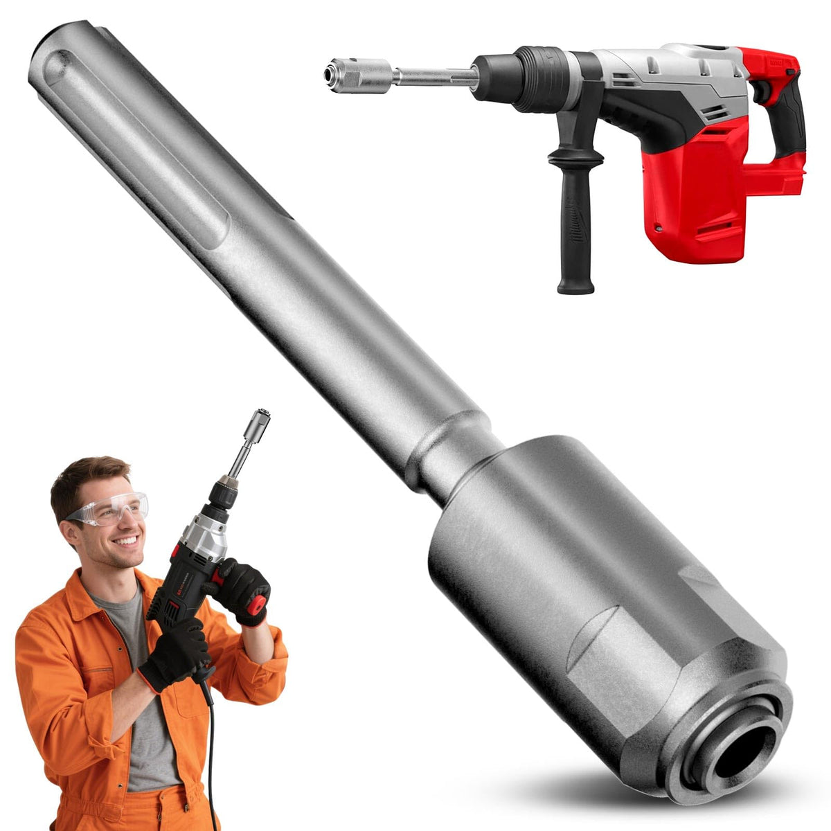 Pisman SDS Max to SDS Plus Adapter — 40 Chrome Steel Converter