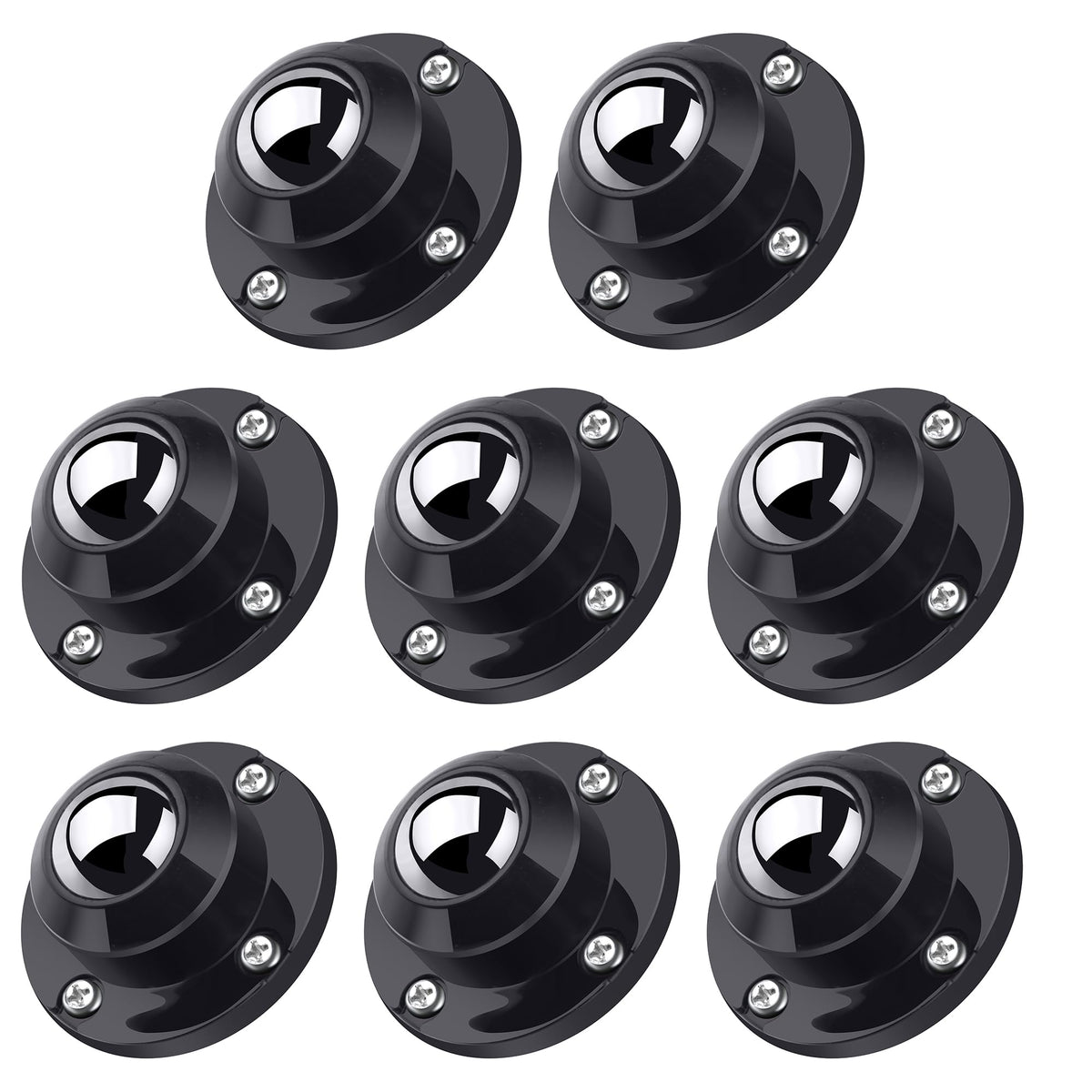 PlusRoc 8 Pack Self-Adhesive Caster Wheels – 1 Inch, Low-Profile Swivel, 28 Lbs Each