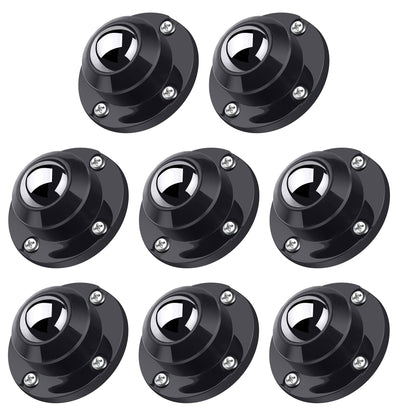 PlusRoc 8 Pack Self-Adhesive Caster Wheels – 1 Inch, Low-Profile Swivel, 28 Lbs Each