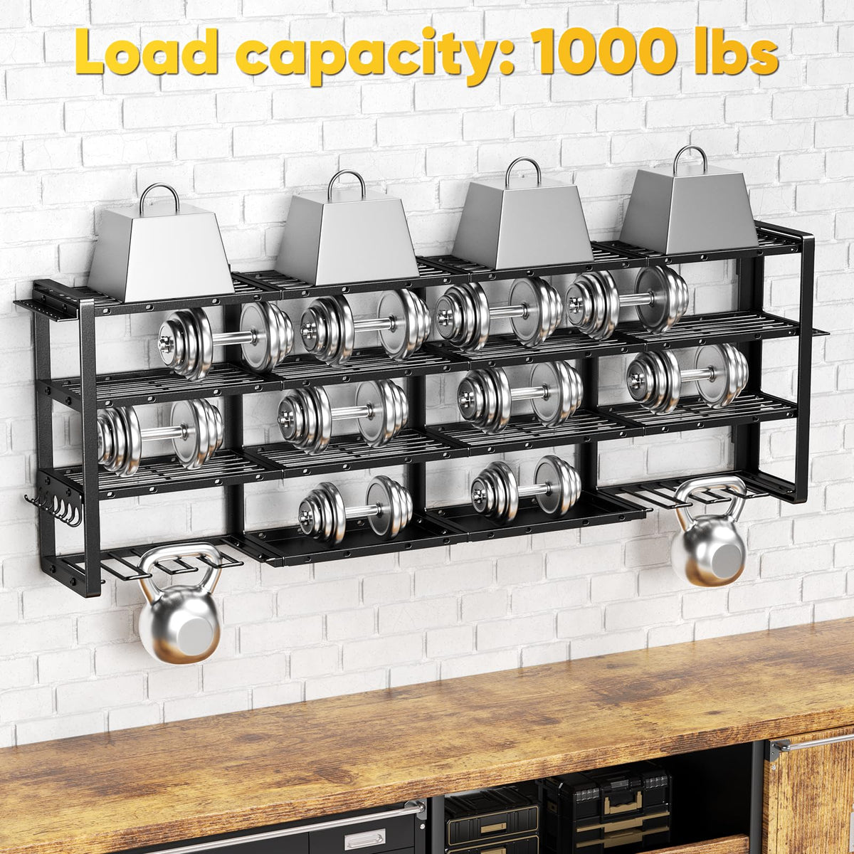 POKIPO Extra Large 64-Inch Wall Mount Power Tool Organizer – 1000 lb Capacity