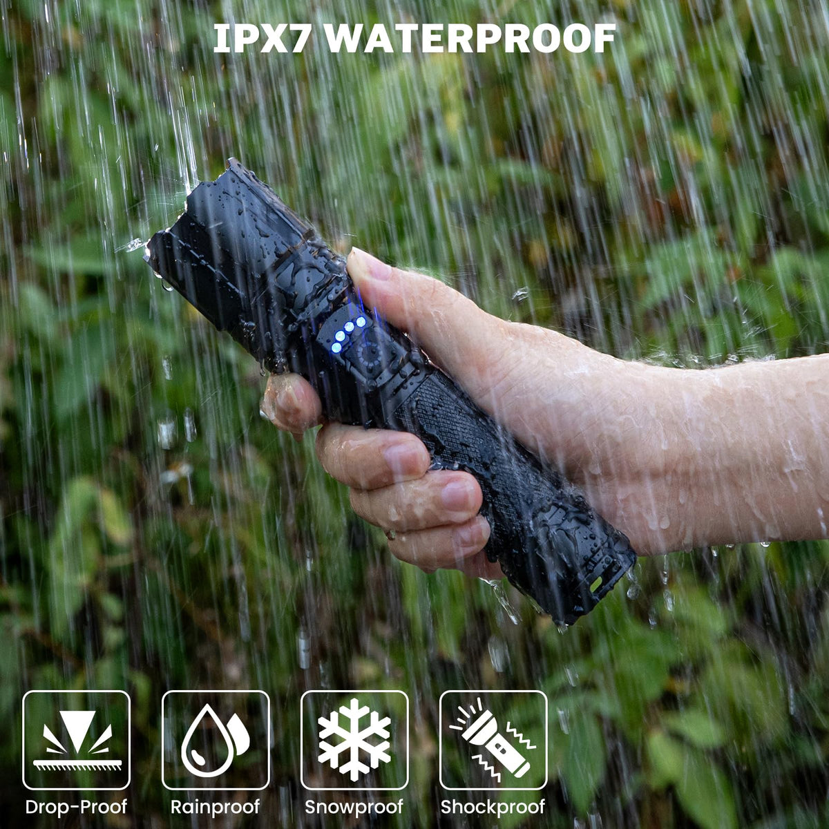 polisak 99,000 Lumens Rechargeable Flashlights – 2-Pack, 15H+ Runtime, IPX7, 5 Modes
