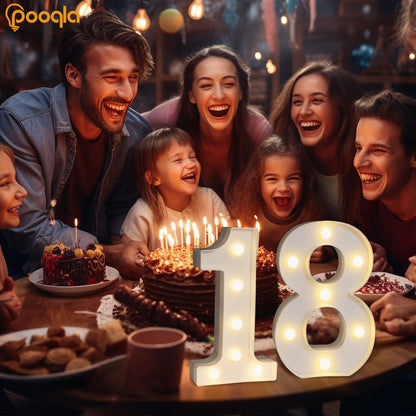 Pooqla 18th Birthday Decorations – Light Up Numbers 1 & 8 for Table & Wall Backdrop
