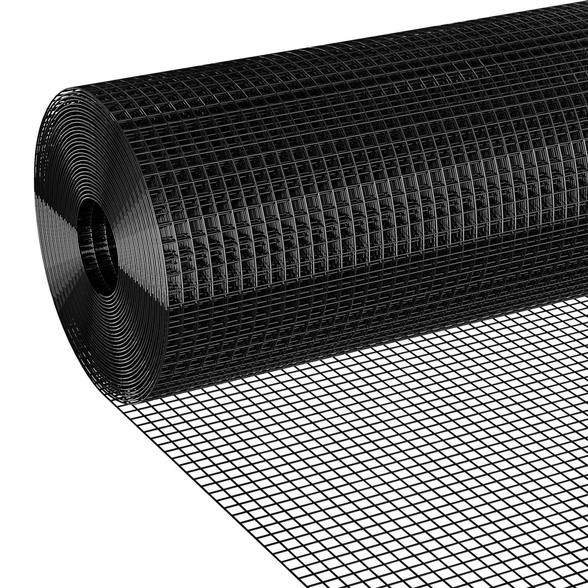 Potnet Black Hardware Cloth 1/2-Inch Mesh, 48 x 100 ft – Rust-Proof Welded Wire Fencing