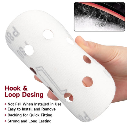 POTUINOM 165 PCS 5-Inch Sanding Discs – 8-Hole Dust Removal, Round Hook-and-Loop, 40-600 Grit