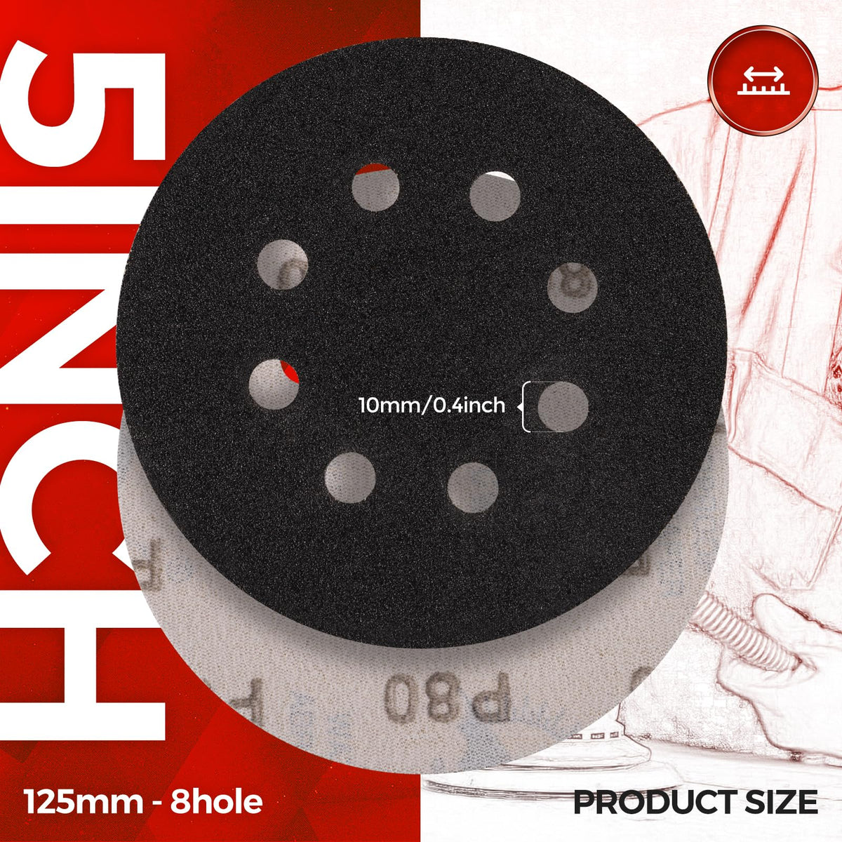 POTUINOM 50Pcs 5-Inch 3000 Grit Silicon Carbide Sanding Discs – Wet/Dry, Hook & Loop