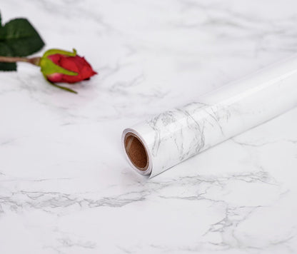 practicalWs Marble Wallpaper - Self-Adhesive PVC, 23.6 x 118 in, Real Marble Look