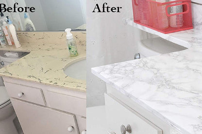 practicalWs Marble Wallpaper - Self-Adhesive PVC, 23.6 x 118 in, Real Marble Look