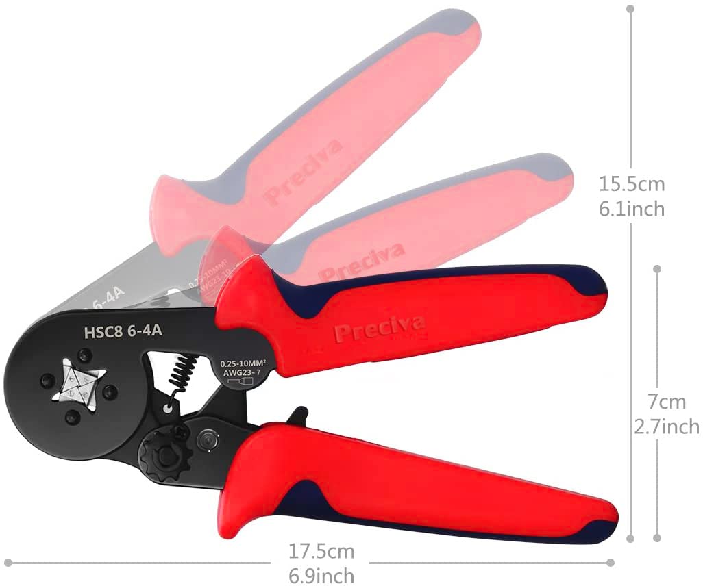 Preciva Ferrule Crimping Tool Kit – Self-Adjusting Ratchet Tool with 1200 Terminals (AWG23-7)