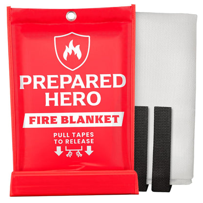 Prepared Hero Emergency Fire Blanket 39x39 Inches – Quick, Mess-Free Fire Suppression for Kitchen & Home
