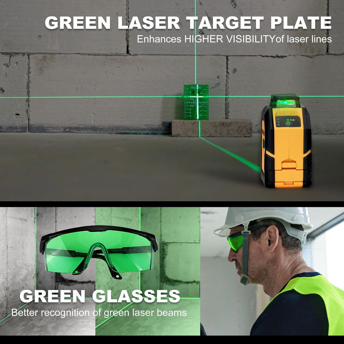 PREXISO 360° Laser Level with Tripod — Green Line, 100ft Range, Self-Leveling