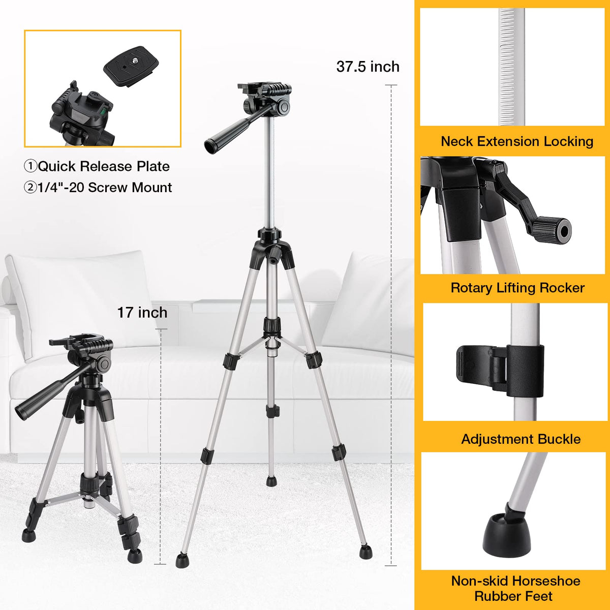 PREXISO 360° Laser Level with Tripod — Green Line, 100ft Range, Self-Leveling