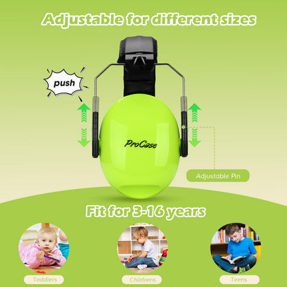 ProCase Kids Noise Cancelling Headphones – 27 dB SNR, Green