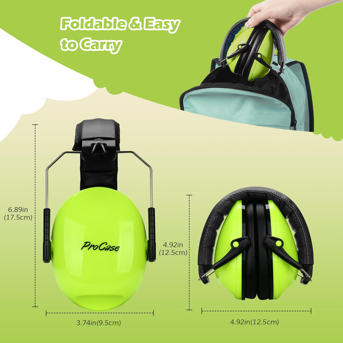ProCase Kids Noise Cancelling Headphones – 27 dB SNR, Green