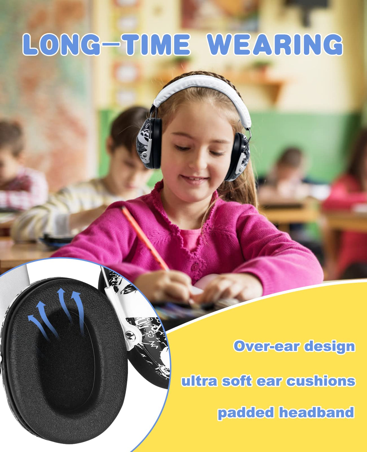 PROHEAR 032 Kids Ear Protection Earmuffs – NRR 25dB, Adjustable Skull Pattern