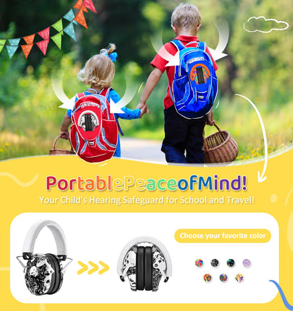 PROHEAR 032 Kids Ear Protection Earmuffs – NRR 25dB, Adjustable Skull Pattern