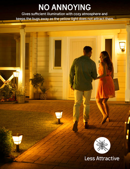 Prosperbiz Bug Light Bulbs Outdoor – Amber 2000K A21 LED, 23W, E26, 4 Pack