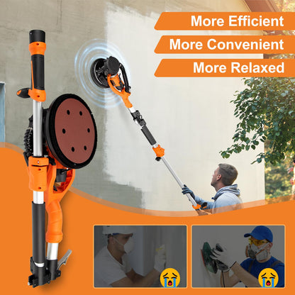 Protmex Drywall Sander 1000W – Dust Collection, LED Light, 6-Speed, Extendable Pole