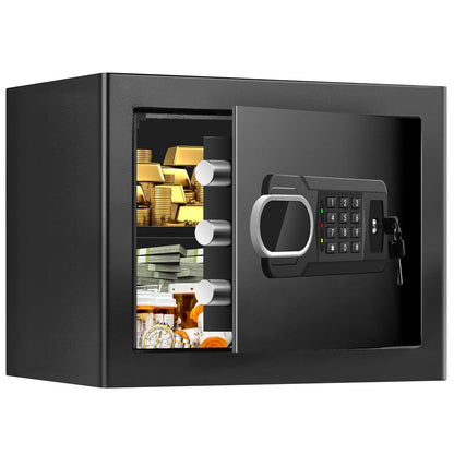 Psisuvry 1.3 cu ft Fire Safe Box – Digital Keypad, Removable Shelf, Spare Keys